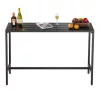 Bárasztal 1400x375x980 mm hosszúkás bisztróasztal fekete, modern álló asztal 2–4 fő részére