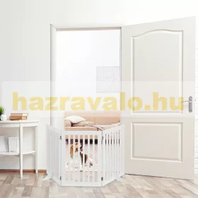   Térelválasztó, biztonsági rács 4 paneles kerítés kutyák vagy gyermekek számára fehér