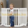Space divider, safety grid, 4-panel fence for dogs or children, white