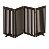Space divider 92 cm high safety grid 4 panel fence for dogs or children brown