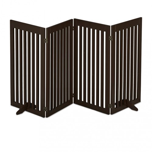 Space divider 92 cm high safety grid 4 panel fence for dogs or children brown