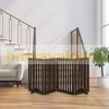 Space divider 92 cm high safety grid 4 panel fence for dogs or children brown