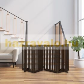   Térelválasztó 92 cm magas biztonsági rács 4 paneles kerítés kutyák vagy gyermekek számára barna