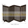 Space divider 92 cm high safety grid 4 panel fence for dogs or children brown