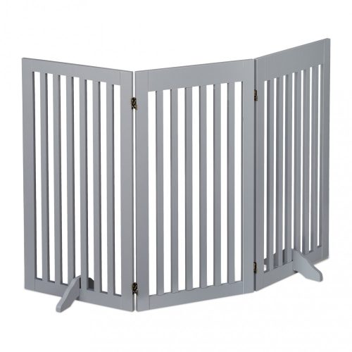 Space divider 92 cm high safety grid 3 panel fence for dogs or children gray