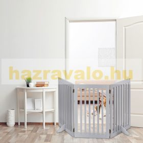   Térelválasztó 92 cm magas biztonsági rács 3 paneles kerítés kutyák vagy gyermekek számára szürke