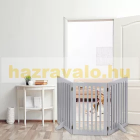   Térelválasztó 92 cm magas biztonsági rács 3 paneles kerítés kutyák vagy gyermekek számára szürke