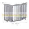 Space divider 92 cm high safety grid 3 panel fence for dogs or children gray