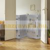 Space divider 92 cm high safety grid 3 panel fence for dogs or children gray