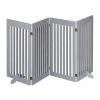 Space divider 92 cm high safety grid 4 panel fence for dogs or children gray
