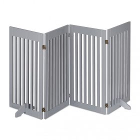  Térelválasztó 92 cm magas biztonsági rács 4 paneles kerítés kutyák vagy gyermekek számára szürke