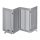 Space divider 92 cm high safety grid 4 panel fence for dogs or children gray