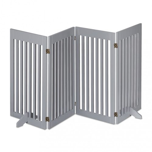 Space divider 92 cm high safety grid 4 panel fence for dogs or children gray