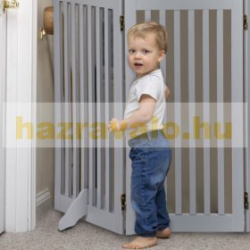   Térelválasztó 92 cm magas biztonsági rács 4 paneles kerítés kutyák vagy gyermekek számára szürke