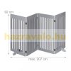 Space divider 92 cm high safety grid 4 panel fence for dogs or children gray