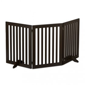   Térelválasztó, biztonsági rács 3 paneles kerítés kutyák vagy gyermekek számára barna