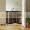 Space divider, safety grid 4 panel fence for dogs or children brown