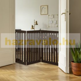   Térelválasztó, biztonsági rács 4 paneles kerítés kutyák vagy gyermekek számára barna