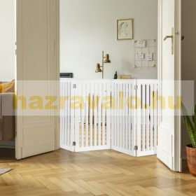   Térelválasztó 91,5 cm magas biztonsági rács 4 paneles kerítés kutyák vagy gyermekek számára fehér