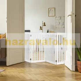   Térelválasztó 91,5 cm magas biztonsági rács 4 paneles kerítés kutyák vagy gyermekek számára fehér