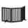 Space divider, safety grid 3-panel fence for dogs or children black