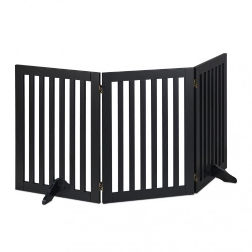 Space divider, safety grid 3-panel fence for dogs or children black