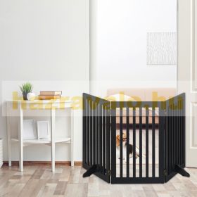   Térelválasztó, biztonsági rács 3 paneles kerítés kutyák vagy gyermekek számára fekete