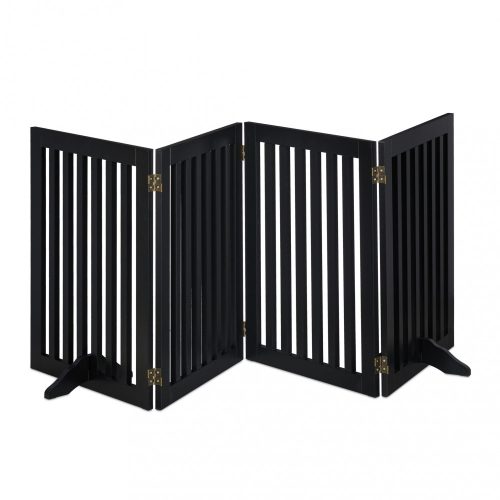 Space divider, safety grid 4-panel fence for dogs or children black