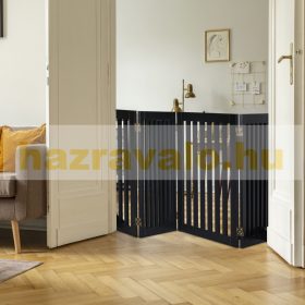   Térelválasztó, biztonsági rács 4 paneles kerítés kutyák vagy gyermekek számára fekete