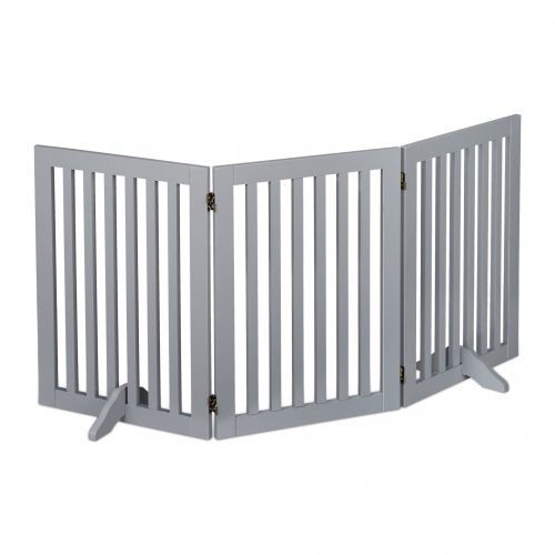 Space divider, safety grid, 3-panel fence for dogs or children, gray