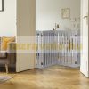 Space divider, safety grid, 4-panel fence for dogs or children, gray