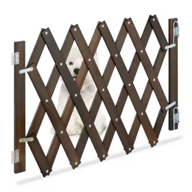   Biztonsági rács kihúzható bambusz panel 47,5-60 cm magas barna védőkerítés kutyák védelmére lépcsővédő