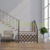 Safety grid extendable bamboo panel 47.5-60 cm high brown protective fence to protect dogs stair guard