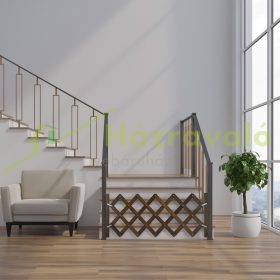   Biztonsági rács kihúzható bambusz panel 47,5-60 cm magas barna védőkerítés kutyák védelmére lépcsővédő