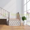 Safety grid extendable bamboo panel 47.5-60 cm high white protective fence to protect dogs stair guard