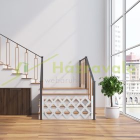   Biztonsági rács kihúzható bambusz panel 47,5-60 cm magas fehér védőkerítés kutyák védelmére lépcsővédő