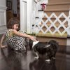 Safety grid extendable bamboo panel 47.5-60 cm high white protective fence to protect dogs stair guard