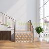 Safety grid extendable bamboo panel 47.5-60 cm high protective fence to protect dogs stair guard