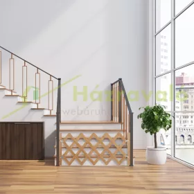   Biztonsági rács kihúzható bambusz panel 47,5-60 cm magas védőkerítés kutyák védelmére lépcsővédő