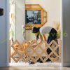 Safety grid extendable bamboo panel 47.5-60 cm high protective fence to protect dogs stair guard
