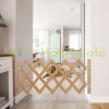 Safety grid extendable bamboo panel 47.5-60 cm high protective fence to protect dogs stair guard