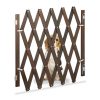 Safety grid extendable bamboo panel 70-82 cm high brown protective fence to protect dogs stair guard