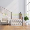 Safety grid extendable bamboo panel 70-82 cm high white protective fence to protect dogs stair guard