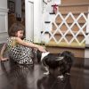 Safety grid extendable bamboo panel 70-82 cm high white protective fence to protect dogs stair guard