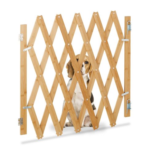 Safety grid extendable bamboo panel 70-82 cm high protective fence to protect dogs Stair guard