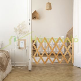   Biztonsági rács kihúzható bambusz panel 70-82 cm magas védőkerítés kutyák védelmére lépcsővédő