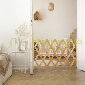   Biztonsági rács kihúzható bambusz panel 70-82 cm magas védőkerítés kutyák védelmére lépcsővédő
