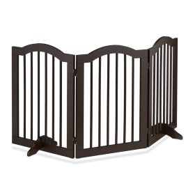   Térelválasztó 70 cm magas biztonsági rács 3 paneles védőkerítés kutyák vagy gyermekek védelmére barna védőkerítés