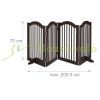 Space divider 70 cm high safety grid 4-panel protective fence to protect dogs or children brown protective fence