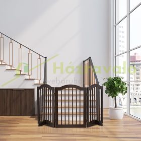   Térelválasztó 70 cm magas biztonsági rács 3 paneles védőkerítés kutyák vagy gyermekek védelmére barna védőkerítés